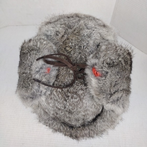 Mad Bomber Rabbit Fur Hat Russian Winter Hat With Eat Flaps Size Large EUC - Picture 6 of 13